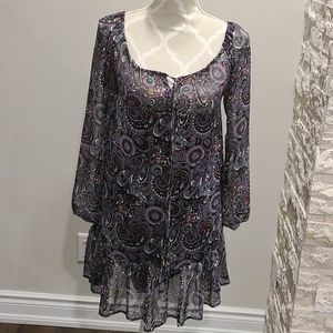 Fire Los Angeles semi sheer paisley dress